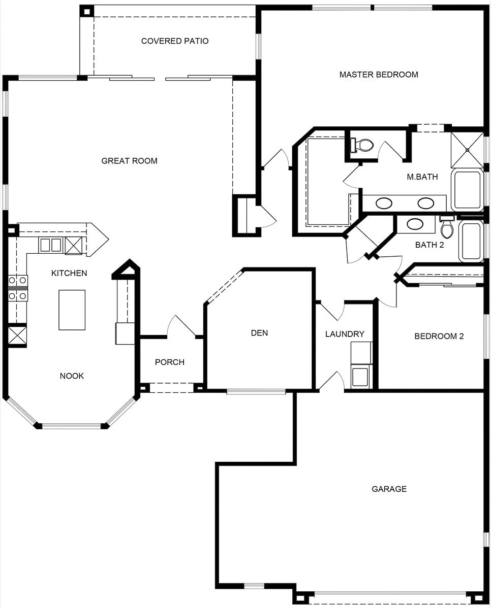 Cambridge model floor plan showing its room arrangement