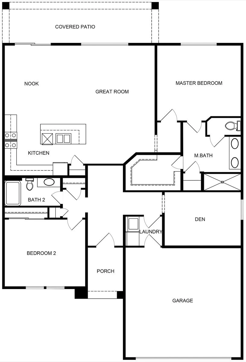 Carolina model floor plan showing its room arrangement
