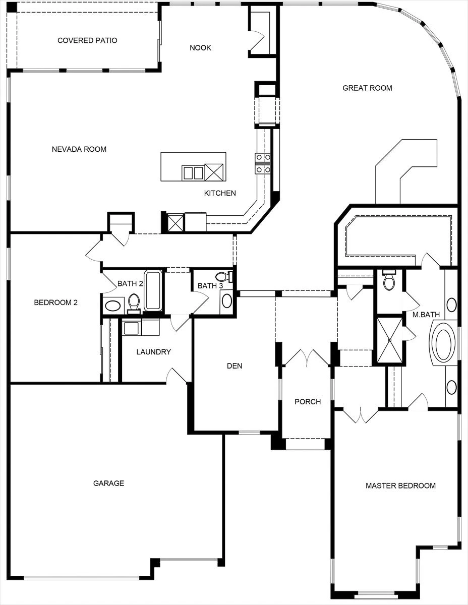 Charleston model floor plan showing its room arrangement