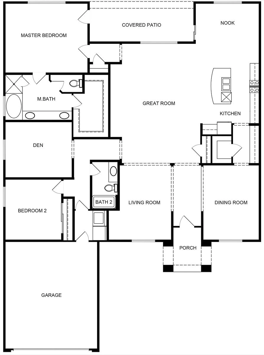 Columbia model floor plan showing its room arrangement