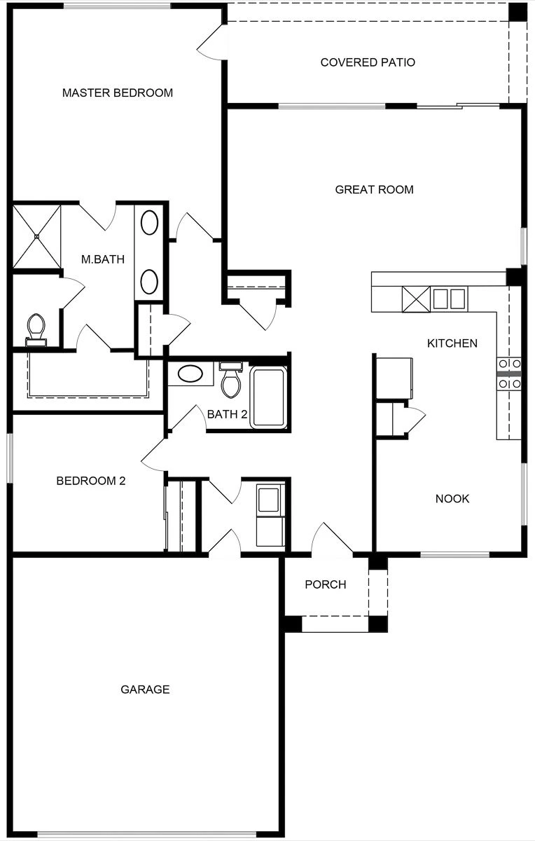 Delaware model floor plan showing its room arrangement