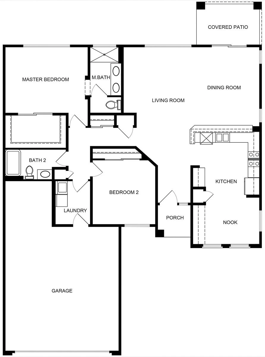 Franklin Villa model floor plan showing its room arrangement