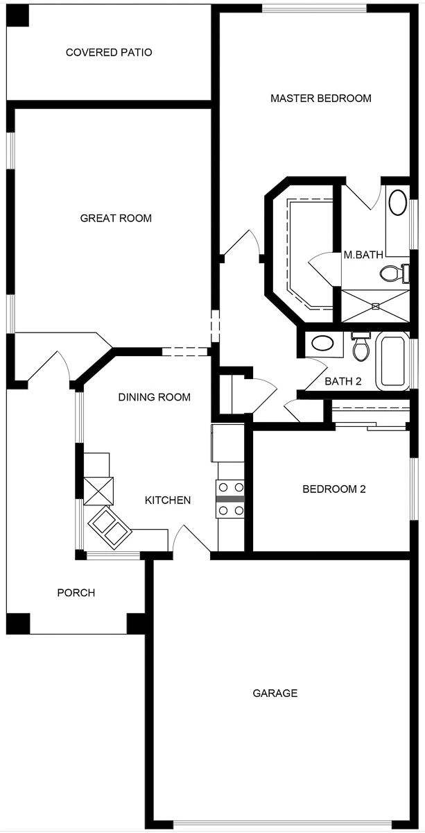 Hamilton model floor plan showing its room arrangement
