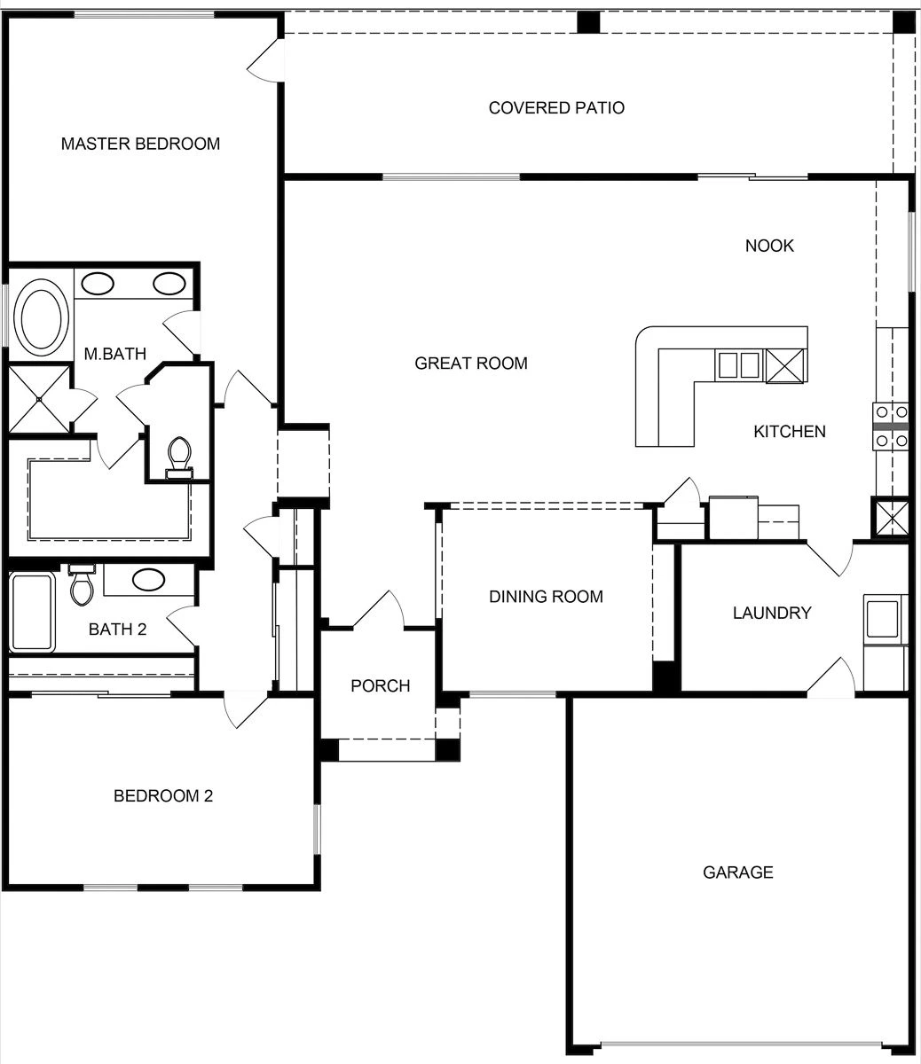 Jackson model floor plan showing its room arrangement