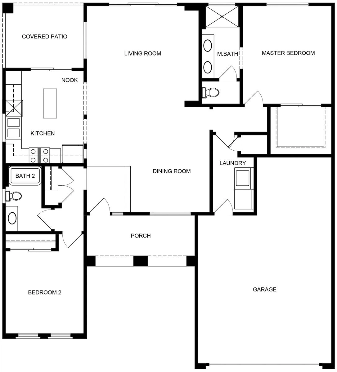 Jefferson model floor plan showing its room arrangement