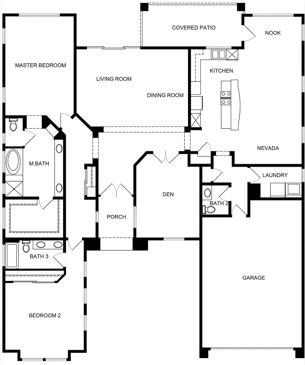 Lexington model floor plan showing its room arrangement