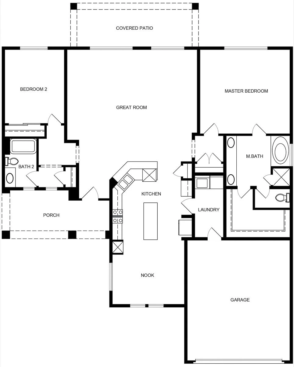 Madison model floor plan showing its room arrangement