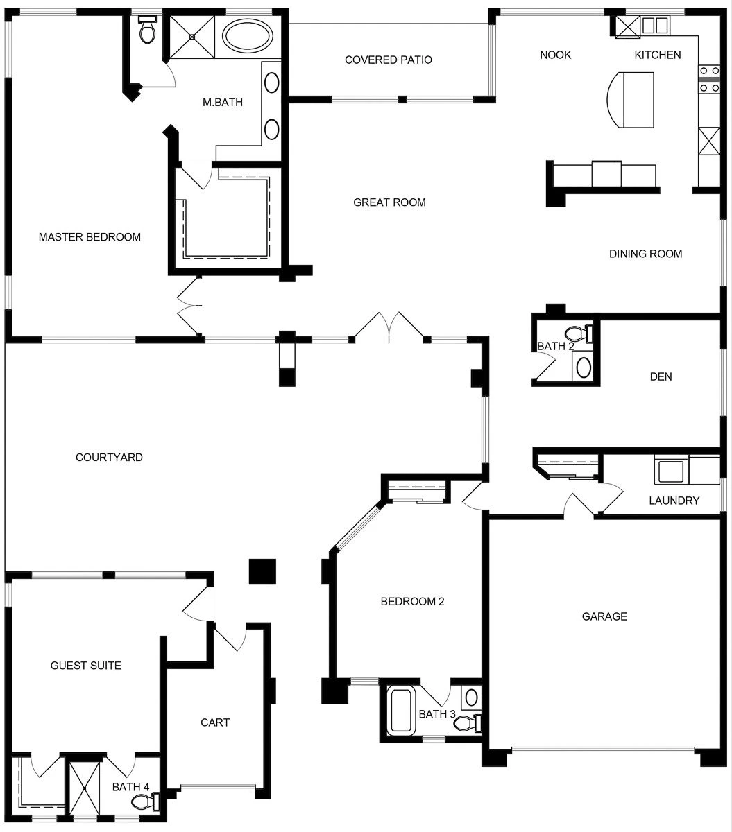 Mayflower model floor plan showing its room arrangement