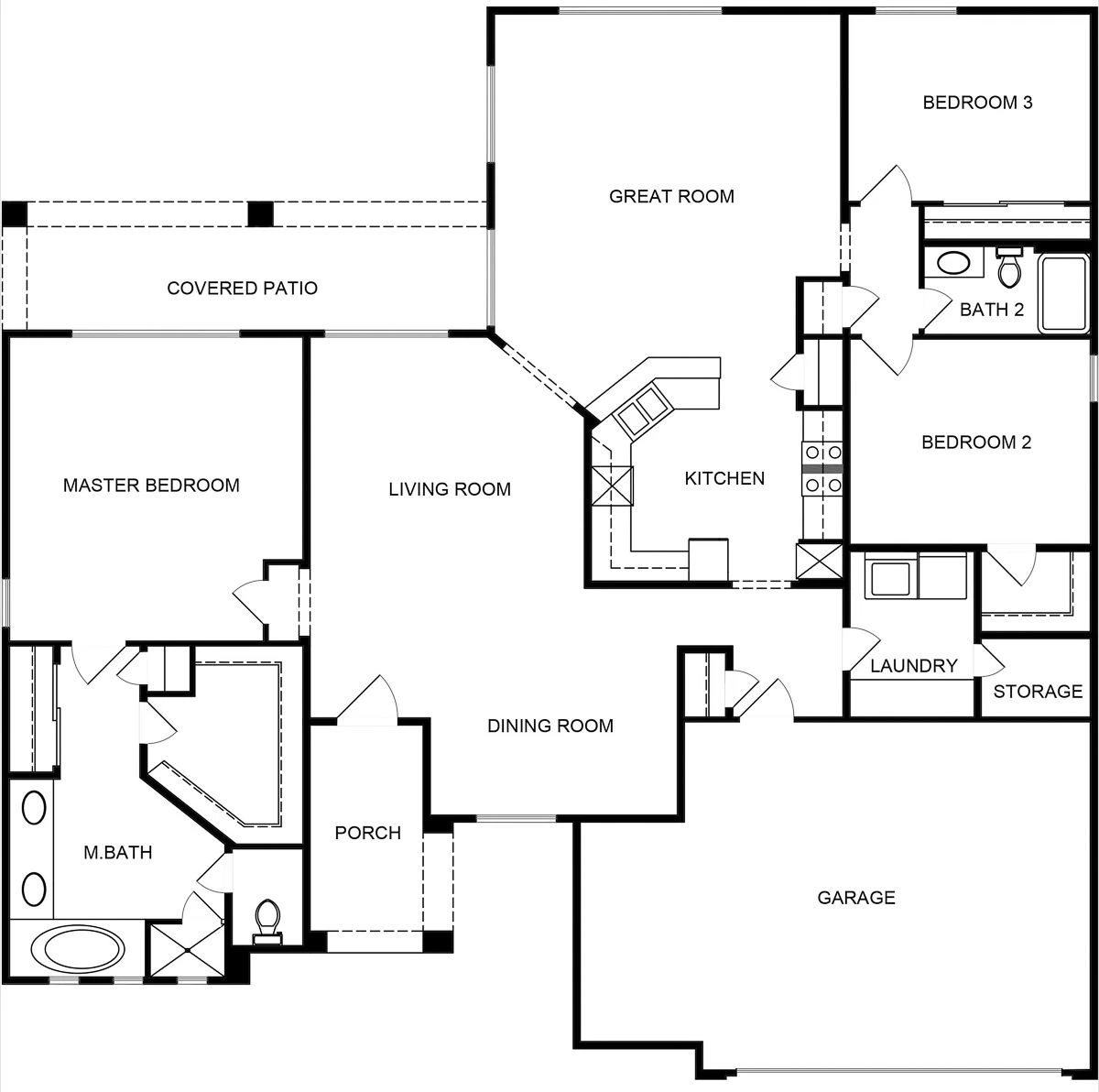 Montgomery model floor plan showing its room arrangement