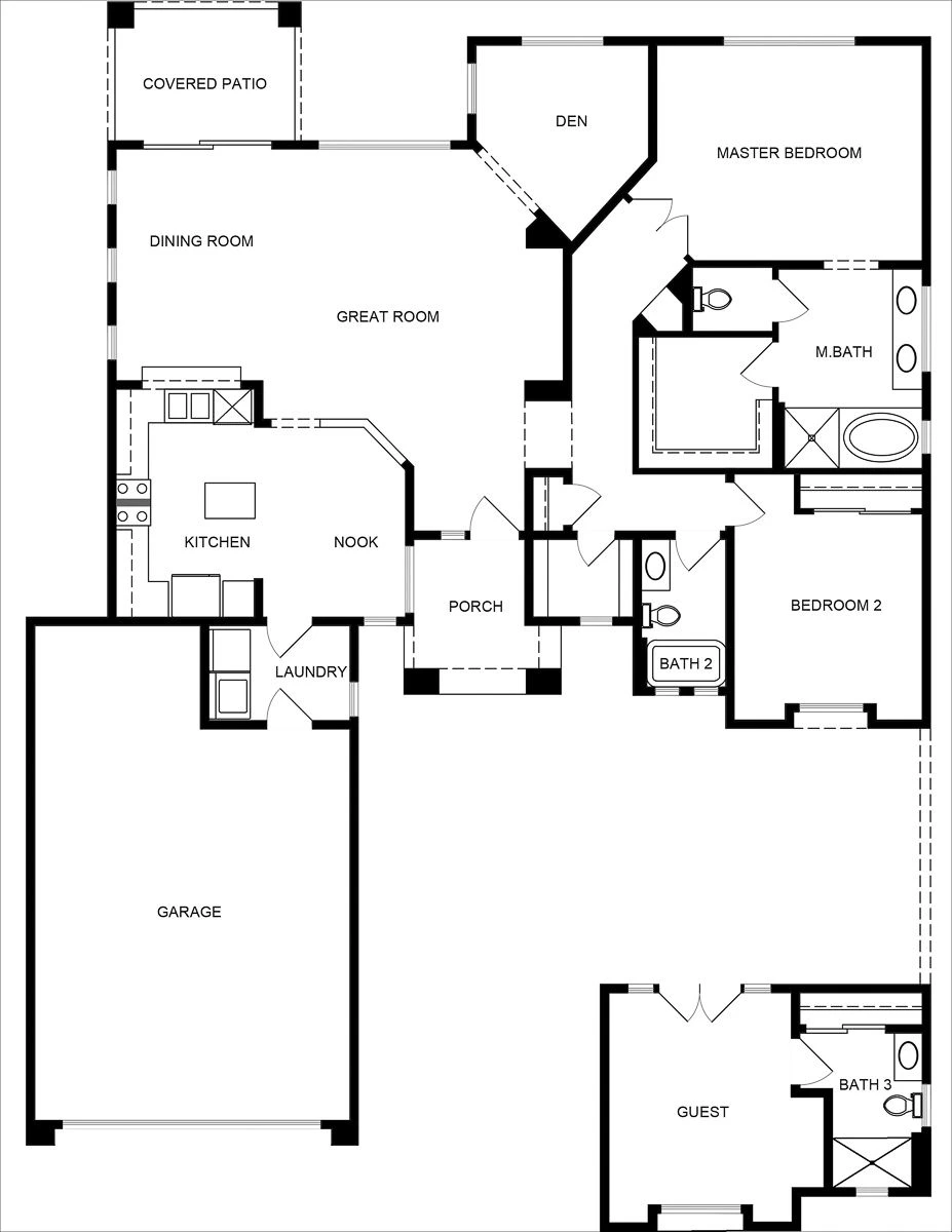 Patriot model floor plan showing its room arrangement