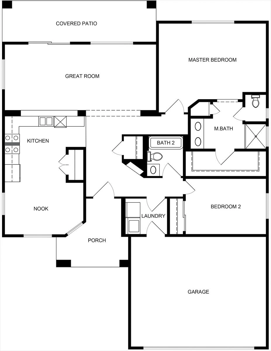 Quincy model floor plan showing its room arrangement