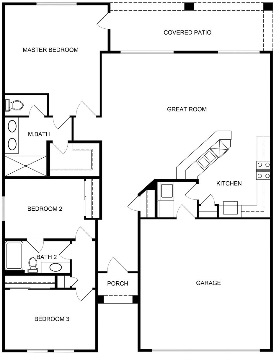 Virginia model floor plan showing its room arrangement